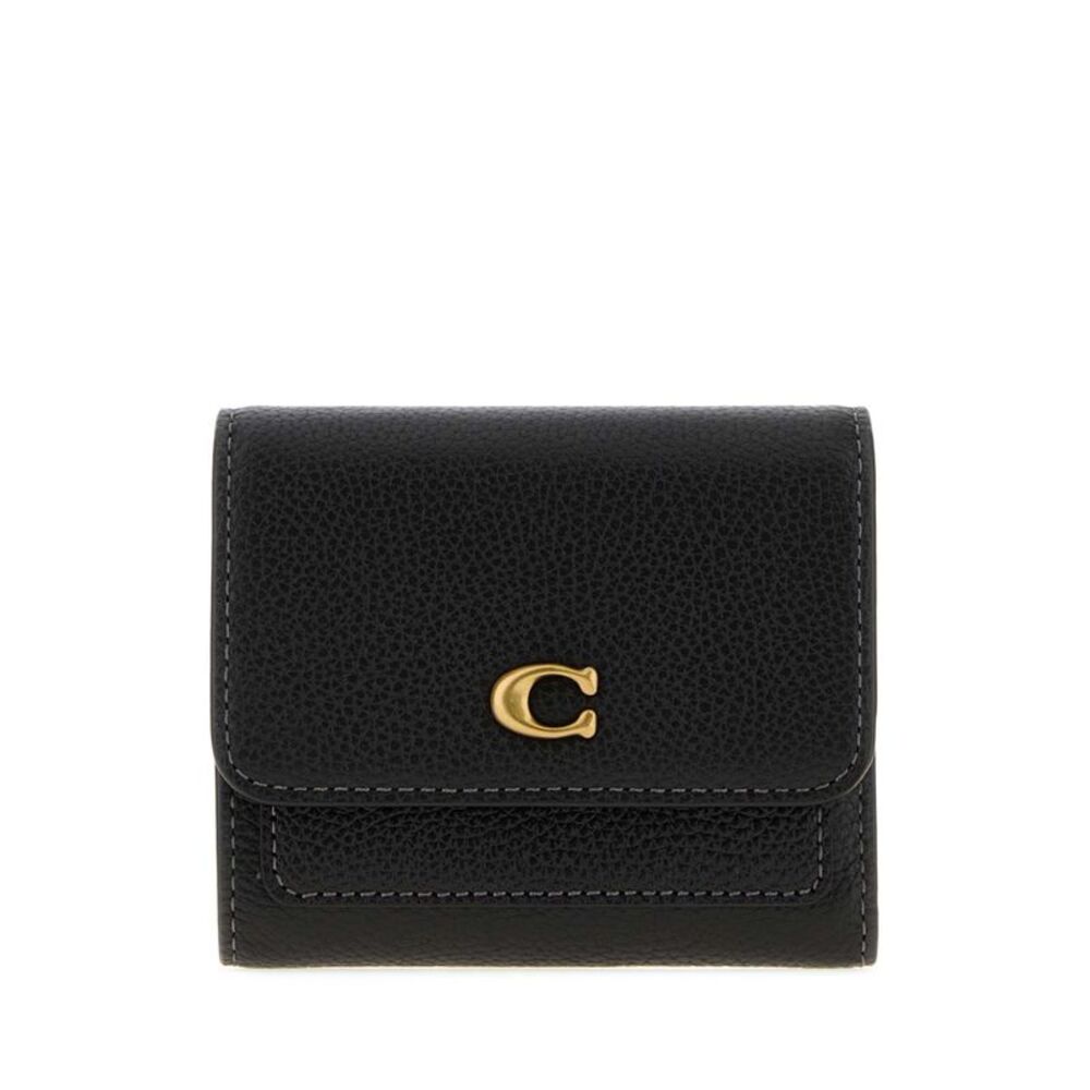 Coach New York Women Black Leather Small Mila Wallet